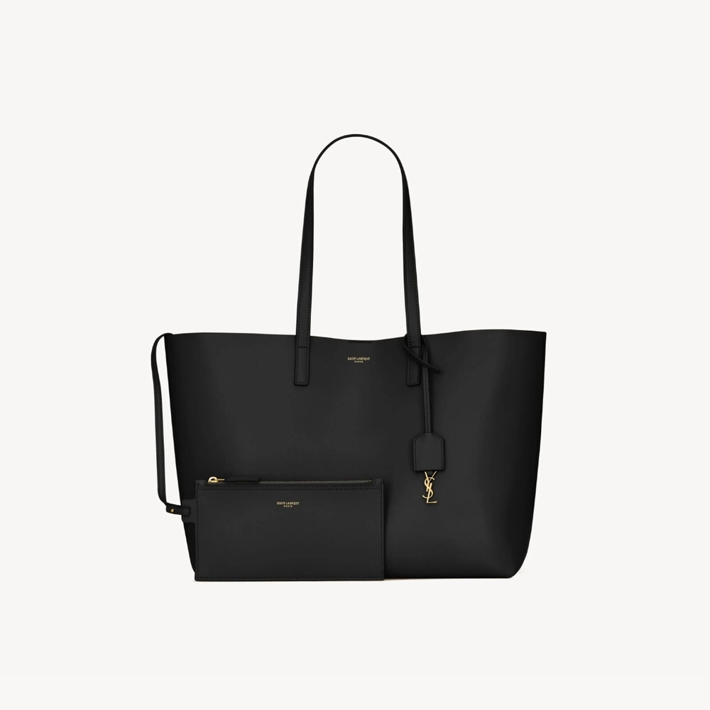 Saint Laurent Black Leather Tote Bag - Picture 3 of 7
